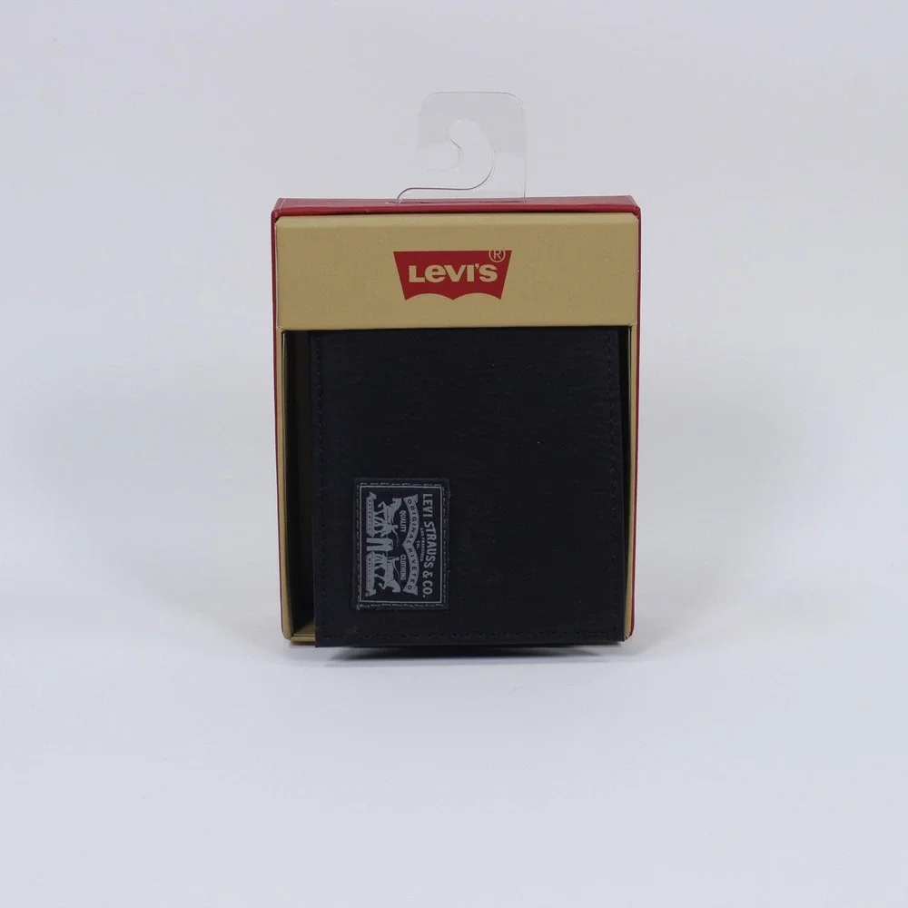 Levi's Men's RFID Blocking Passcase Bifold Leather Wallet - Black NIB